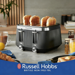 Russell Hobbs Brontë 4-reszű pirítógép – Stílusos dizájn rozsdamentes acél díszítéssel, Emelés és Megtekintés funkcióval, Fagyasztott élelmiszerek, Újra melegítés és Megszakítás funkciókkal